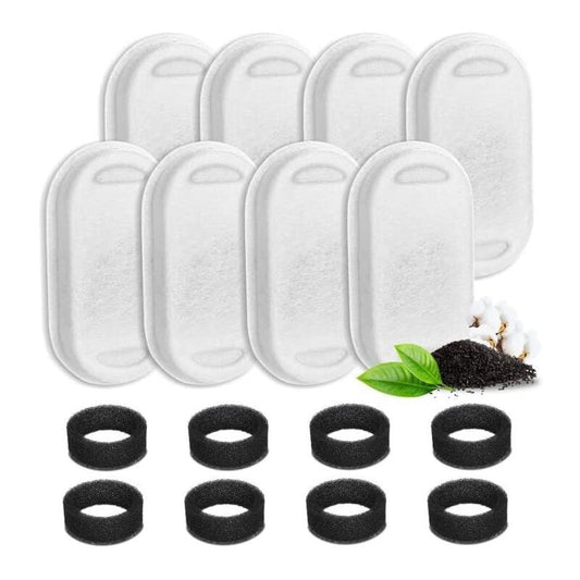 Cat Water Fountain Filters 16-Pack | Foam Sponge | 3.2L Stainless Steel Fountain