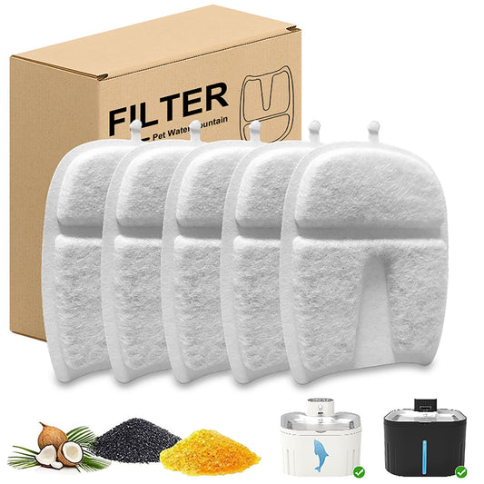 U7 Cat Water Fountain Filters 5-Pack | Triple Filtration | Removes Hair & Odour