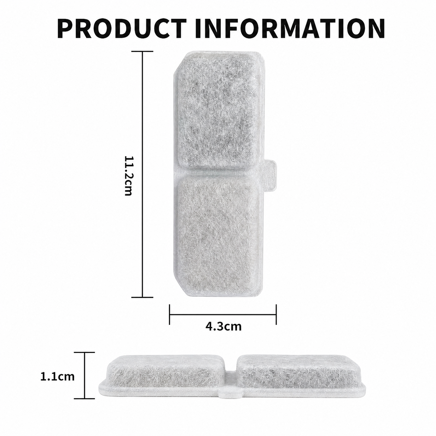 Cat Water Fountain Replacement Filters 6-Pack | XC528 Compatible | Activated Carbon