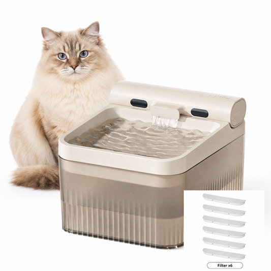 Cream White Cat Water Fountain 3L | Cordless | 6 Filters | Type-C