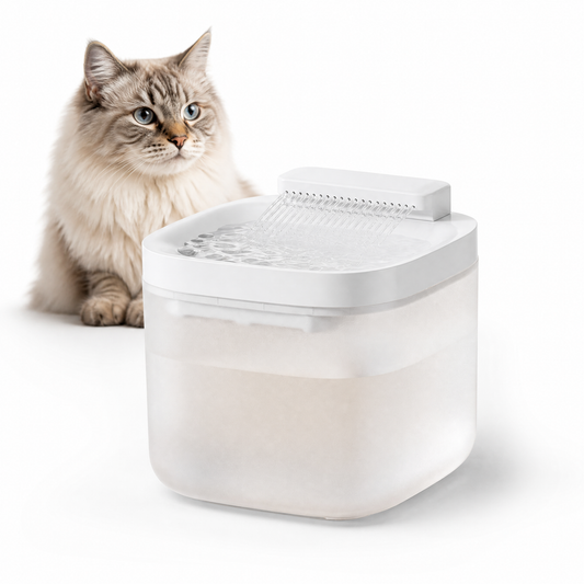 White Cat Water Fountain 3L | Wired Waterfall-Style