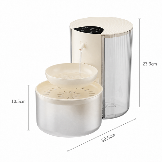 Cream White Smart Pet Water Dispenser 3L | Cordless | No Filter