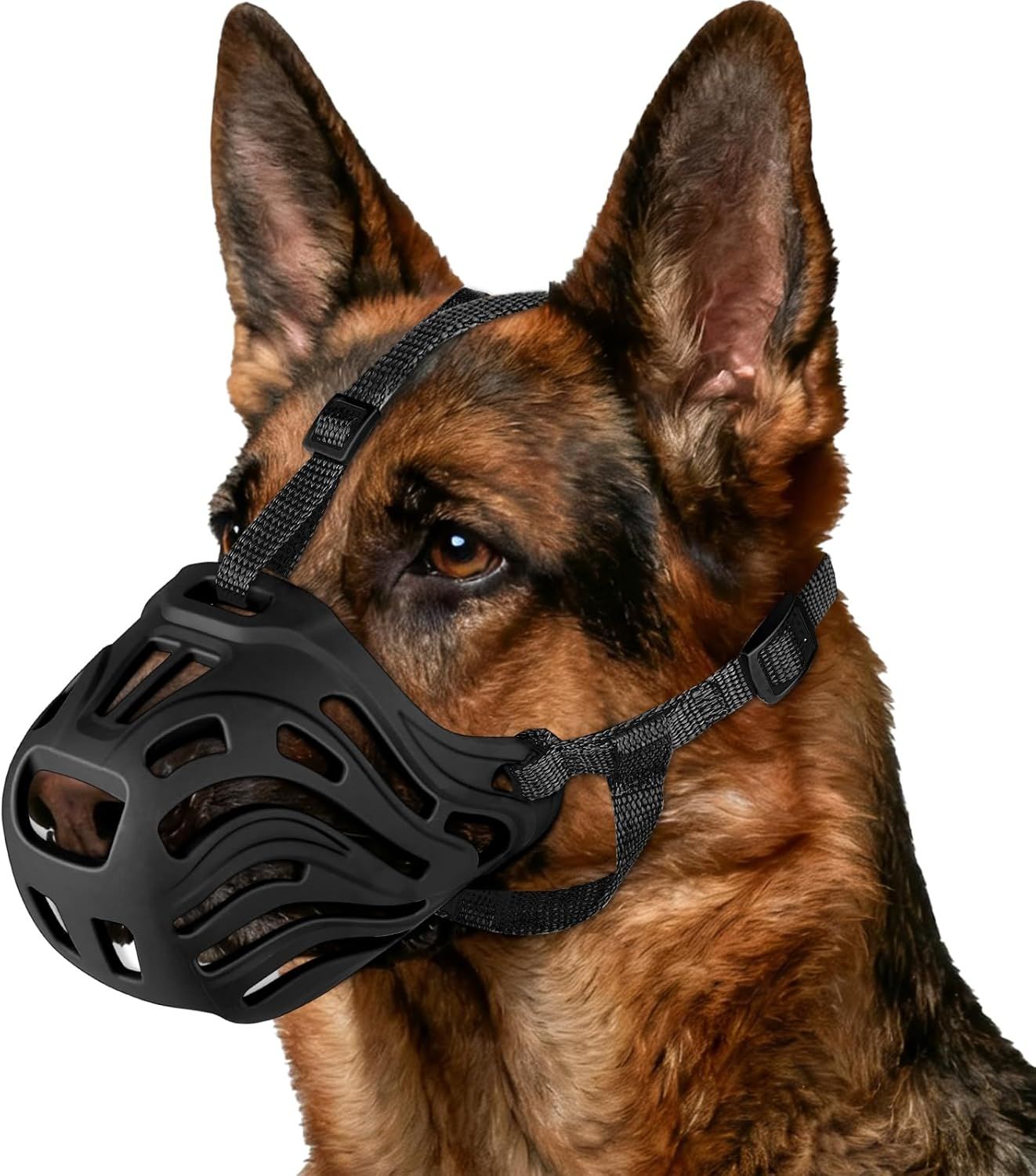 Dog Muzzle, Soft Breathable Dog Muzzles Suitable Dogs, Adjustable Basket Muzzles Prevents Chewing and Biting for Grooming Trimming Training(M)