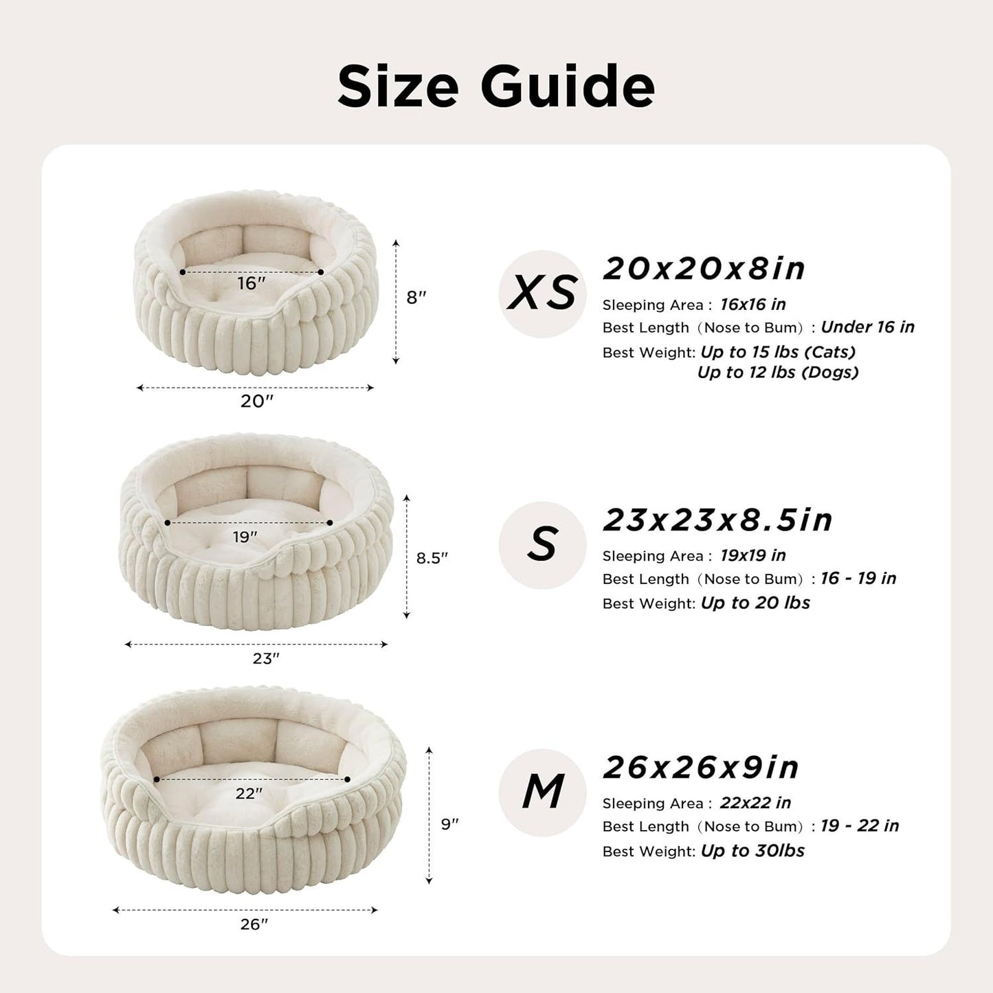 Medium Dog Bed, Washable Cute Pet Bed
