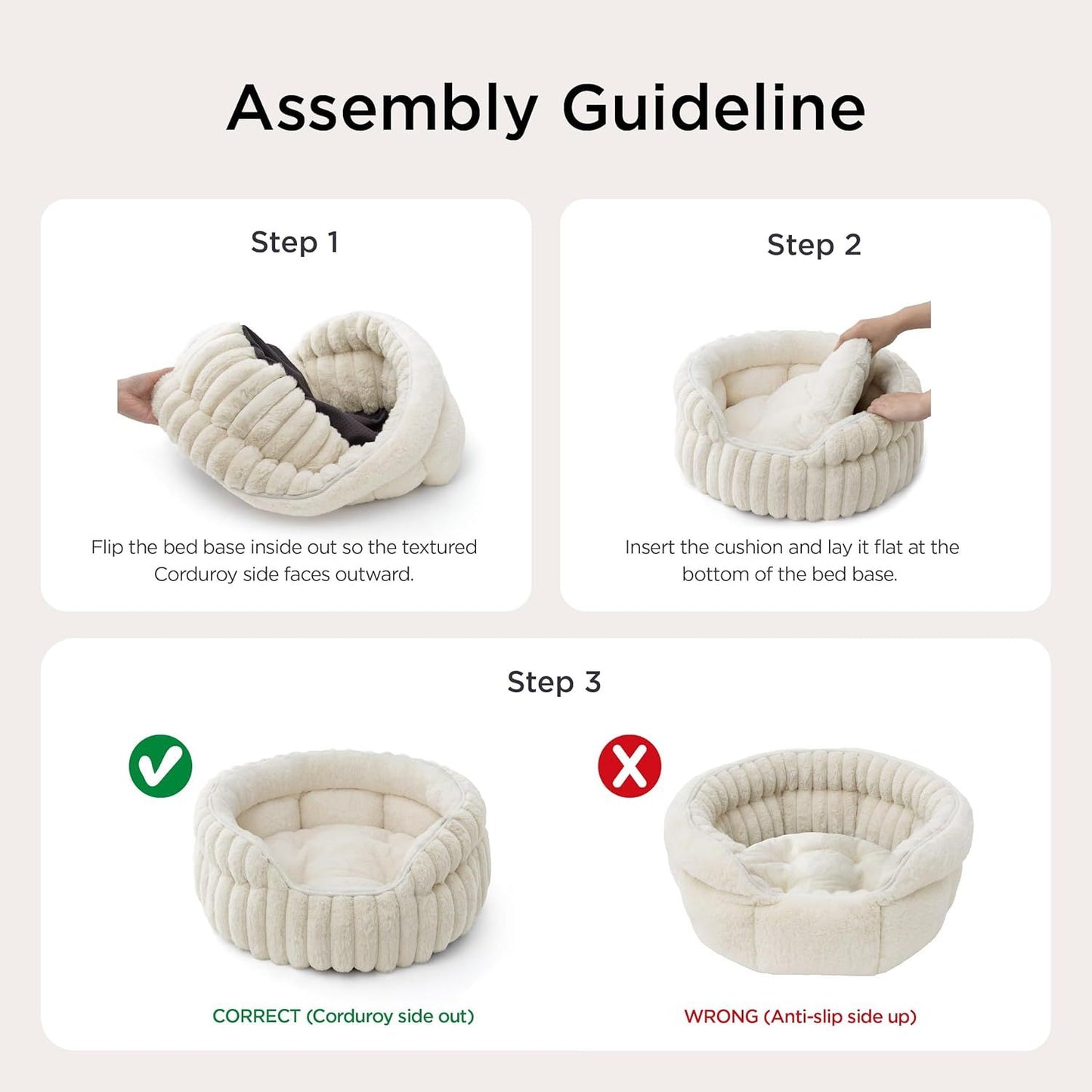 Medium Dog Bed, Washable Cute Pet Bed