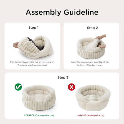 Medium Dog Bed, Washable Cute Pet Bed