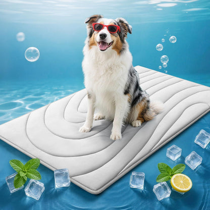 Cooling Mat for Dogs, 48" x 28" Self-Cooling Dog Bed with Arc-Chill | Grey