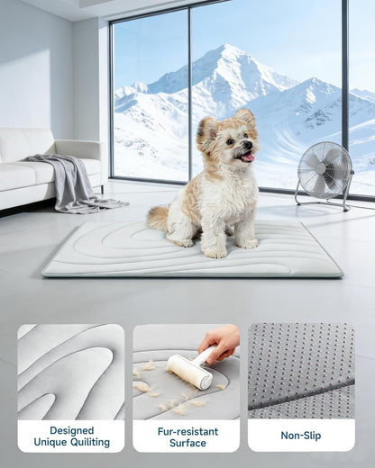 Cooling Mat for Dogs, 48" x 28" Self-Cooling Dog Bed with Arc-Chill | Grey