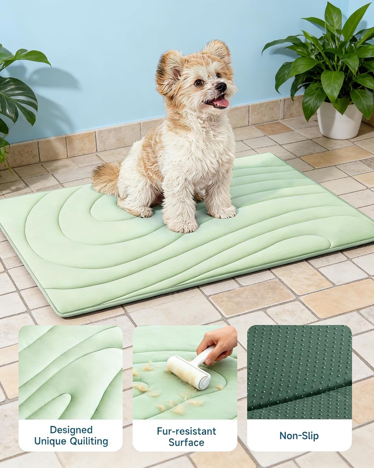 Cooling Mat for Cats, 36"x23" Self-Cooling Dog Bed with Arc-Chill Technology 3.0(QMAX>0.5), Non-Slip Washable Pet Cooling Pad for Small & Medium Dogs, Indoor Outdoor Floor Mat - Green