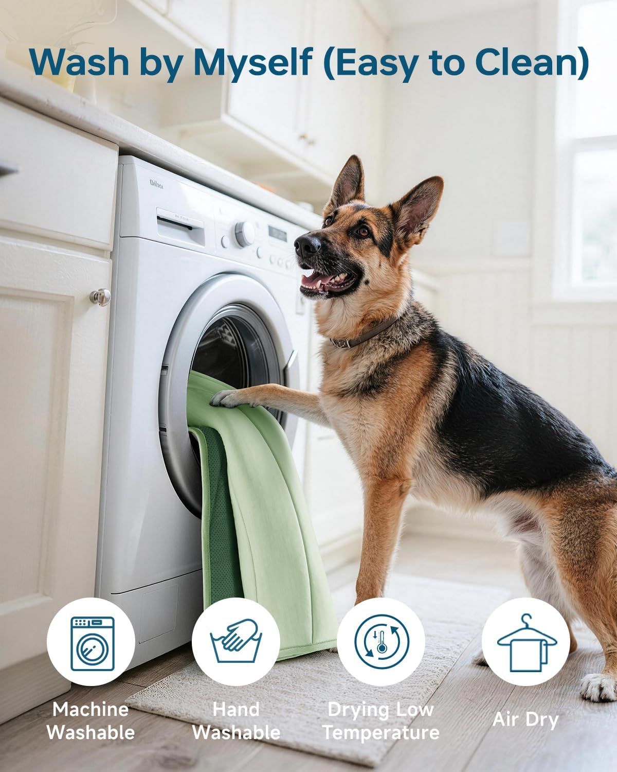 Cooling Mat for Cats, 36"x23" Self-Cooling Dog Bed with Arc-Chill Technology 3.0(QMAX>0.5), Non-Slip Washable Pet Cooling Pad for Small & Medium Dogs, Indoor Outdoor Floor Mat - Green
