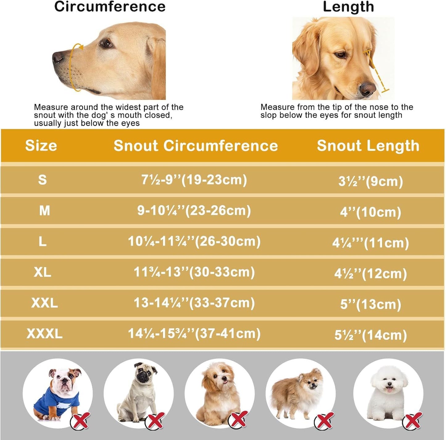 Dog Muzzle, Soft Breathable Dog Muzzles Suitable Dogs, Adjustable Basket Muzzles Prevents Chewing and Biting for Grooming Trimming Training(XL)