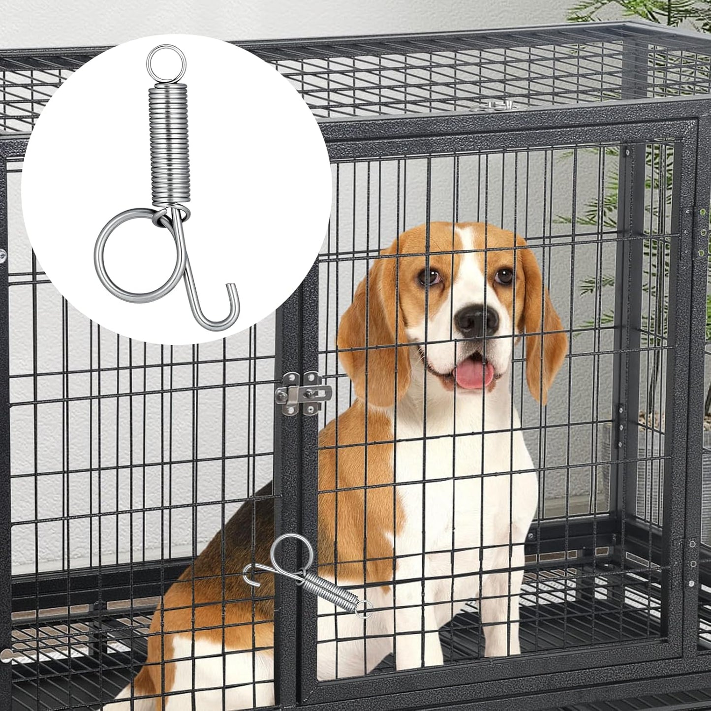 Pet Cage Door Spring Latch Hook | 10-Pack | For Rabbit Dog Cat Bird Cages