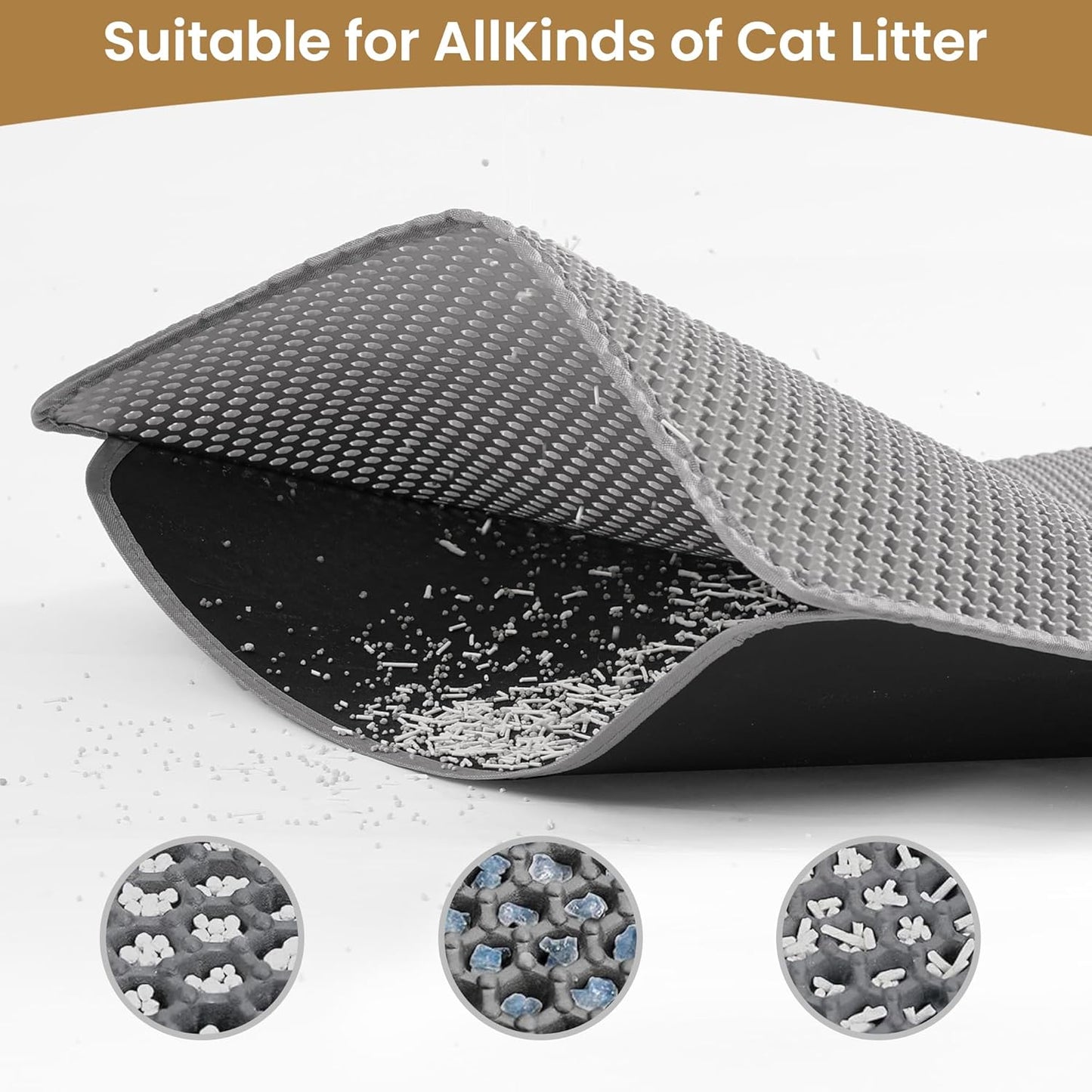 Cat Litter Mat | 60x45cm Double-Layer Honeycomb | Waterproof & Easy Clean
