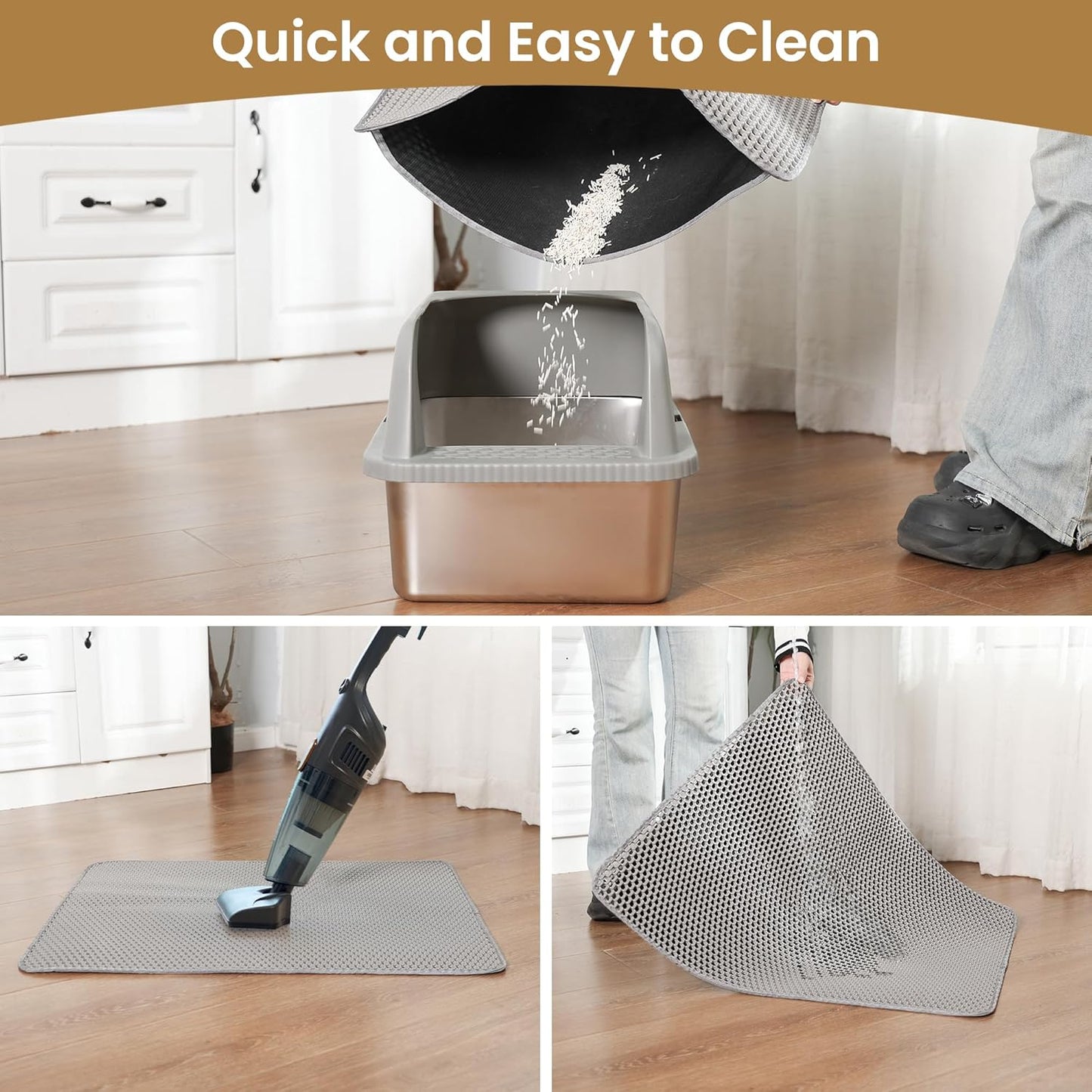 Cat Litter Mat | 60x45cm Double-Layer Honeycomb | Waterproof & Easy Clean