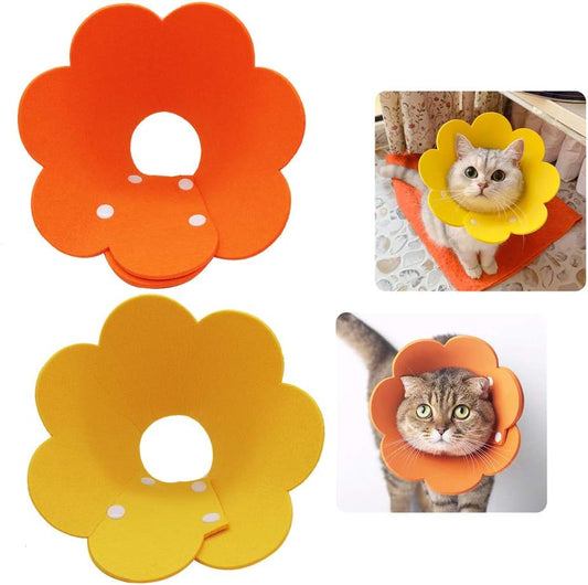 Soft Adjustable Cat Collar with Safety Buckle | 2 Pack (Green & Orange) | Size L