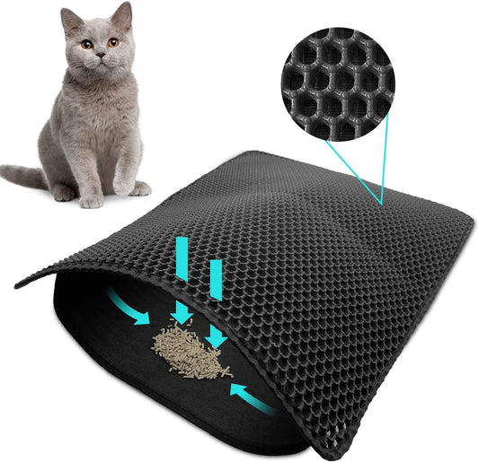 Cat Litter Trapper Mat | 60x45cm Double-Layer Honeycomb