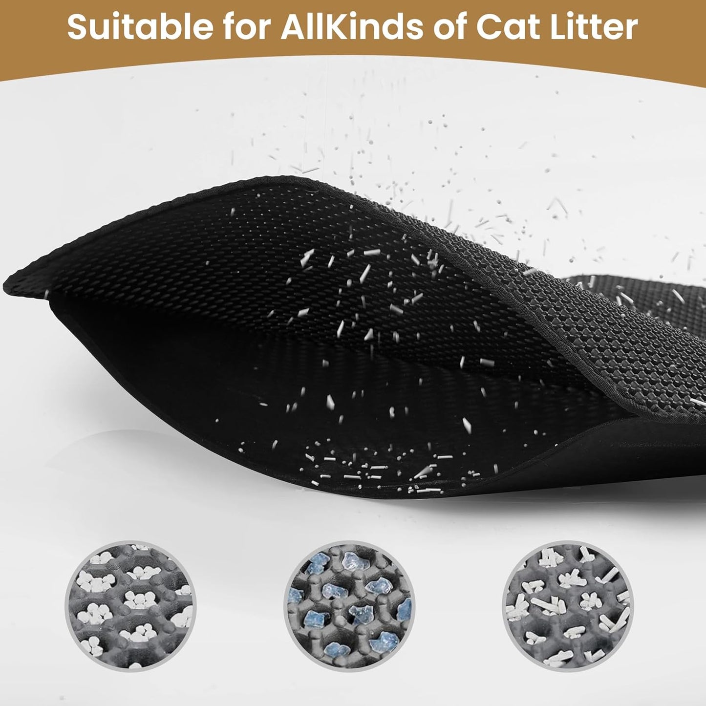 Cat Litter Trapper Mat | 60x45cm Double-Layer Honeycomb | Anti-Scatter Design