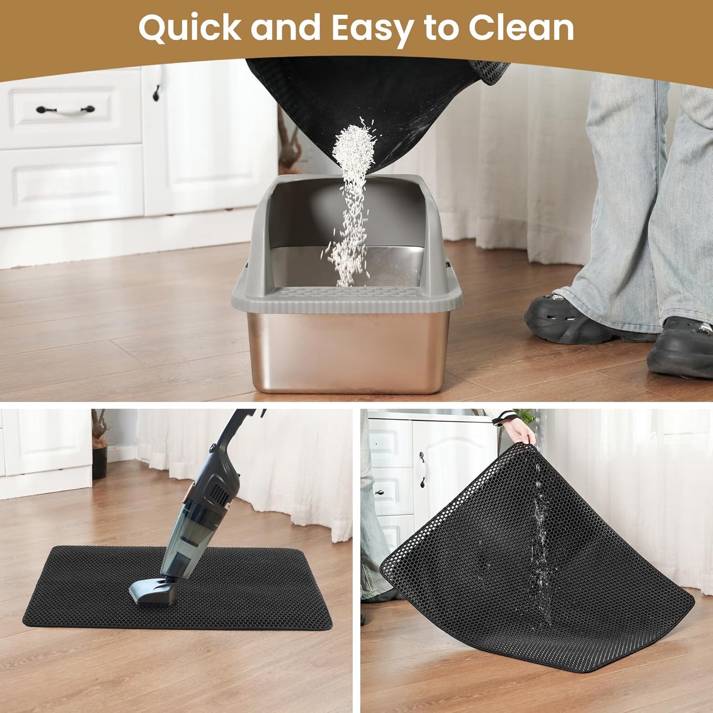Cat Litter Trapper Mat | 60x45cm Double-Layer Honeycomb | Anti-Scatter Design