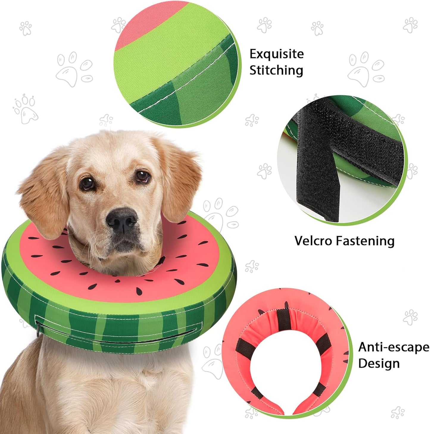 Inflatable Dog Collar Recovery Cone | Waterproof Anti-Lick Donut Collar | Post-Surgery | Medium