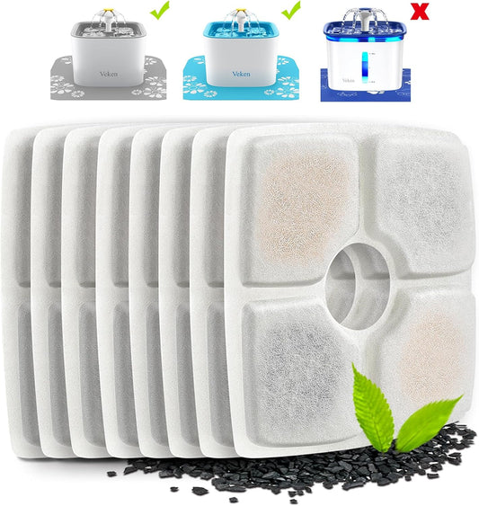 Pet Water Fountain Replacement Filters | 8 Pack