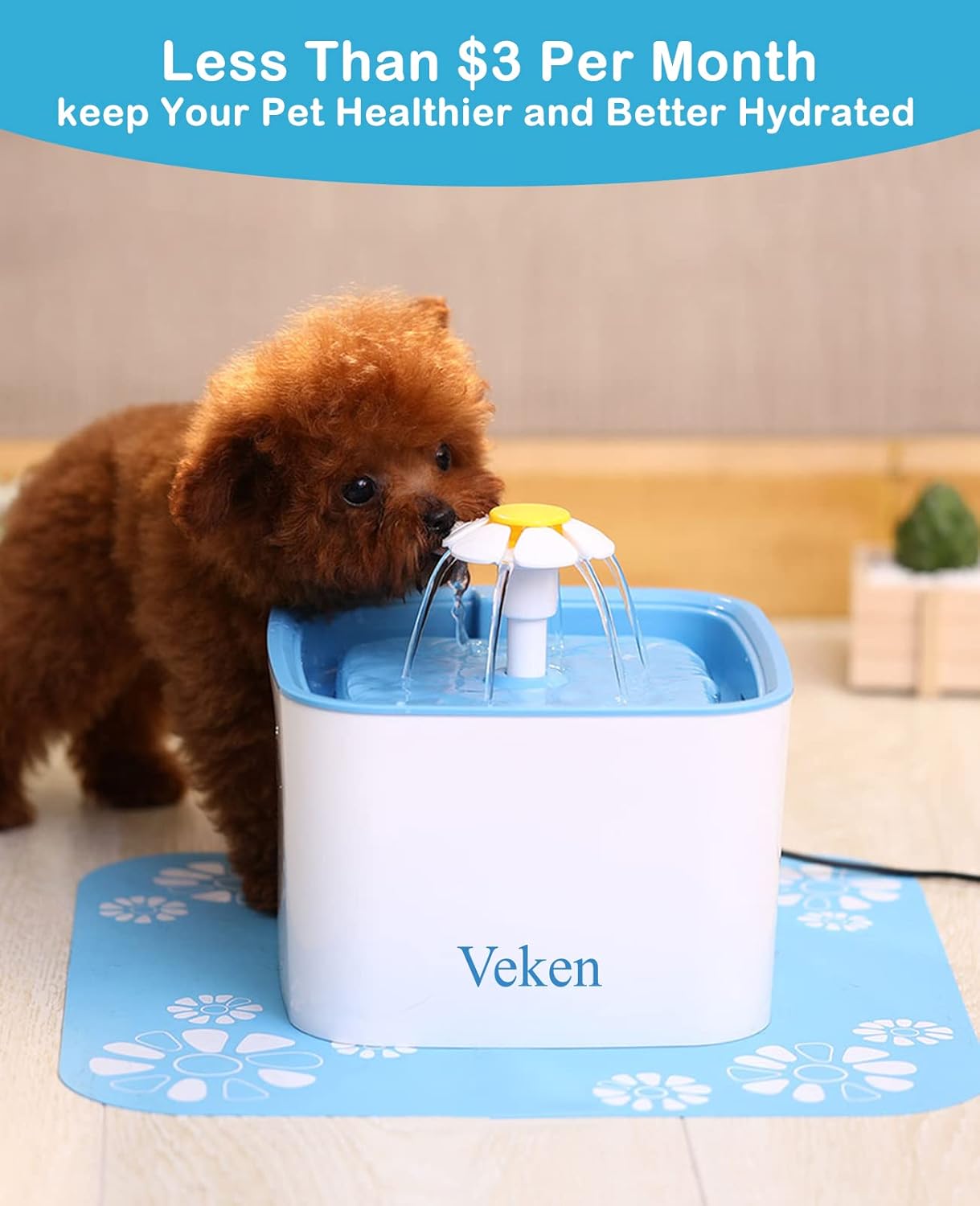 Pet Water Fountain Replacement Filters | 8 Pack | Fits 84oz/2.5L Fountains
