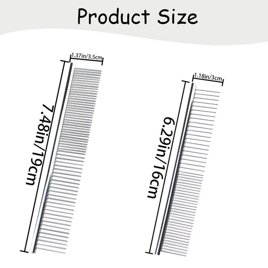 4 PCS Stainless Steel Pet Dematting Comb Set | Dogs & Cats