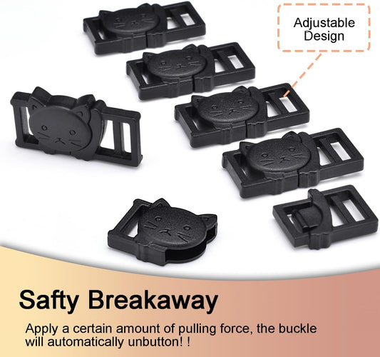Cat Collar Breakaway Safety Clasp 25-Pack | Black