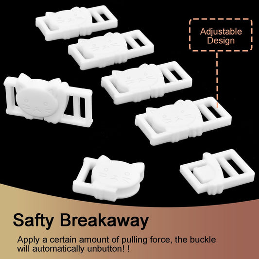 Cat Collar Breakaway Safety Clasp 25-Pack | White