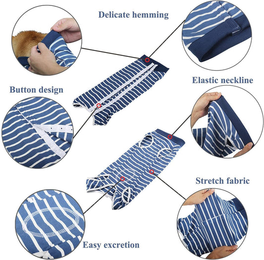 Dog Surgery Recovery Suit | Breathable Abdominal Wound Wear | S/M