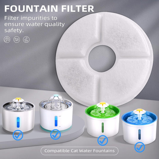 Pet Fountain Replacement Filters 4-Pack | Flower-Type Carbon
