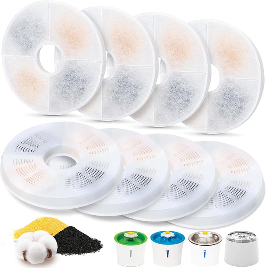 Cat Water Fountain Replacement Filters | 8 Pack | Compatible with Catit Fountains