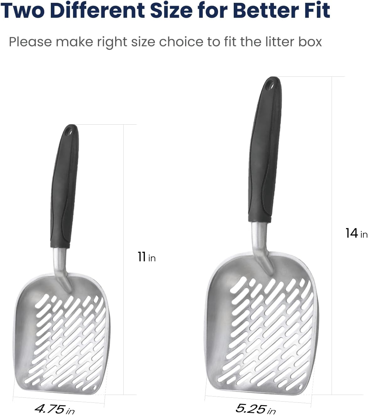 Dual Size Cat Litter Scooper Combo Set | Easy Cleanup | Two Sizes Included
