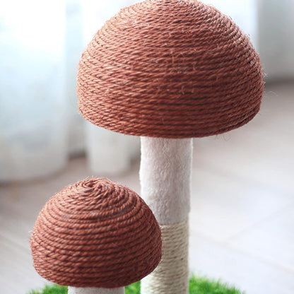 Mushroom Cat Scratching Post with Sisal | Multi-Level Climbing Shelf
