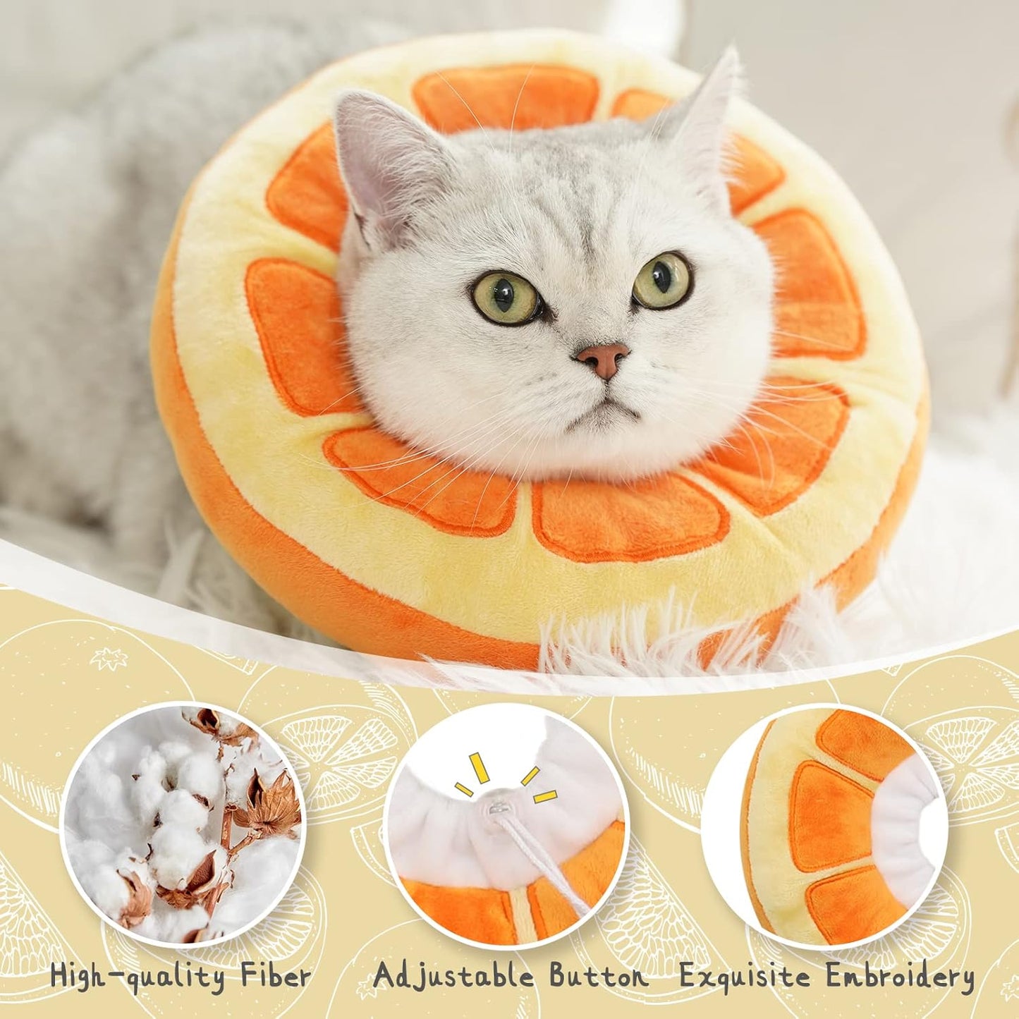 Soft Cat Donut Cone Collar | Post-Surgery Recovery | Kitten Recovery Cone | Adjustable