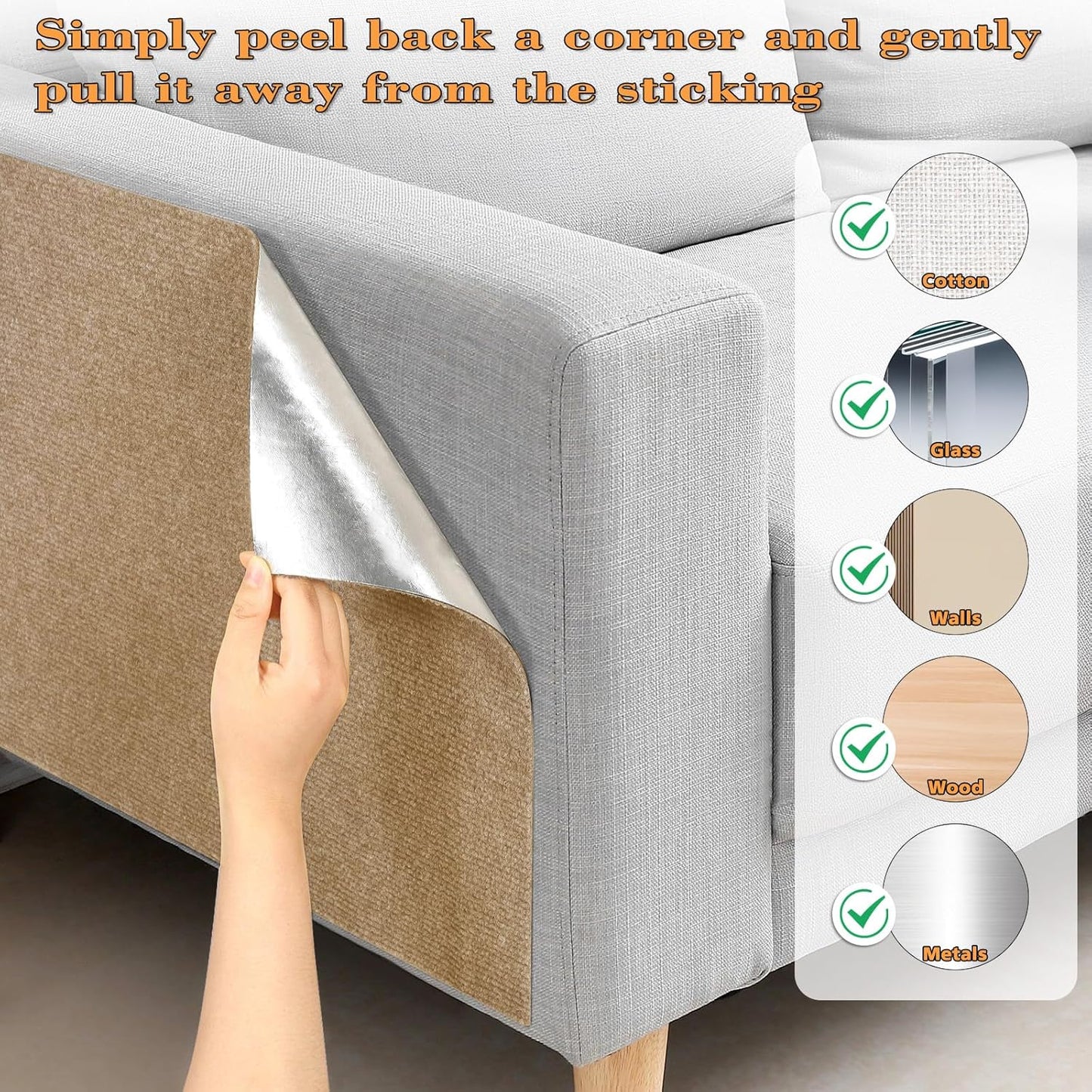 Cat Scratching Carpet | Self-Adhesive Wall Mat | 15.8x78.7 Inch Furniture Protector