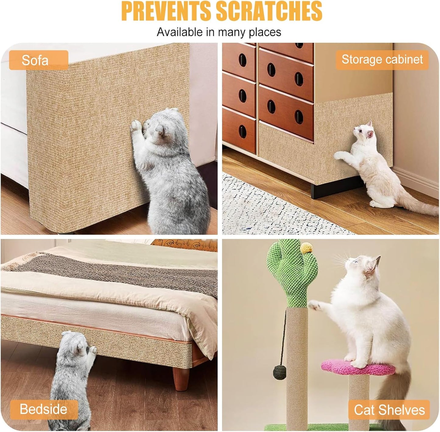 Cat Scratching Carpet | Self-Adhesive Wall Mat | 15.8x78.7 Inch Furniture Protector