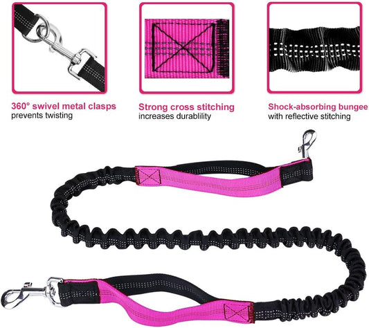 Hands-Free Bungee Dog Leash | Poop Bag Pouch