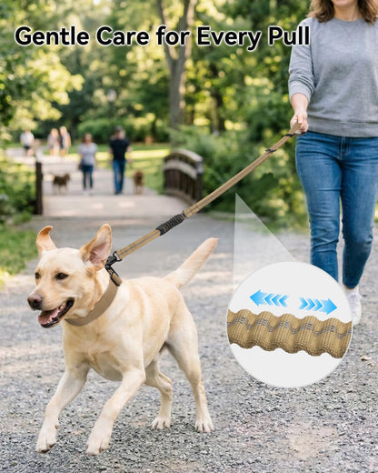 Tactical Bungee Dog Leash | 4-6FT Shock Absorbing | Seatbelt Clip