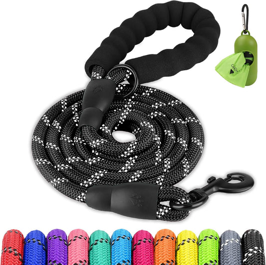 Reflective Dog Leash for Large Dogs | 6FT Heavy Duty Nylon | Padded Handle