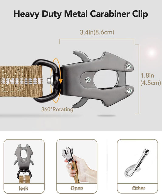 Tactical Dog Collar & Leash Set | Shock Absorbing Bungee | Camo