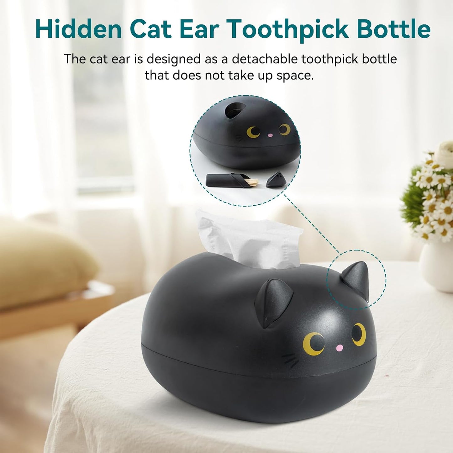 Cartoon Cat Tissue Dispenser | Toilet Paper Holder | Cute Cat Lover Gift