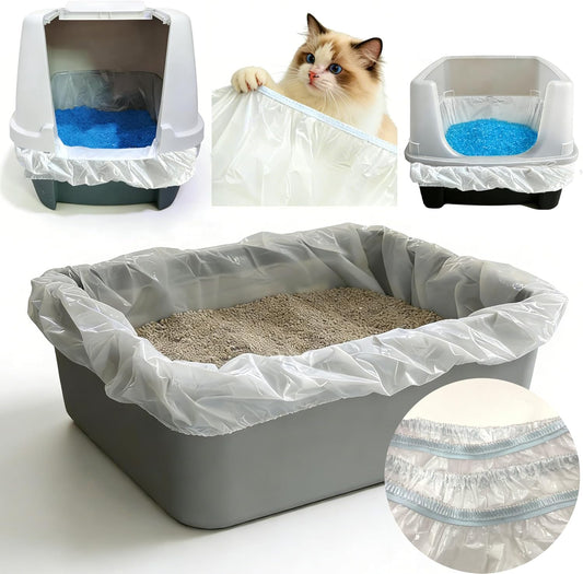 Large Cat Litter Box Liners 16-Pack | Drawstring Heavy Duty