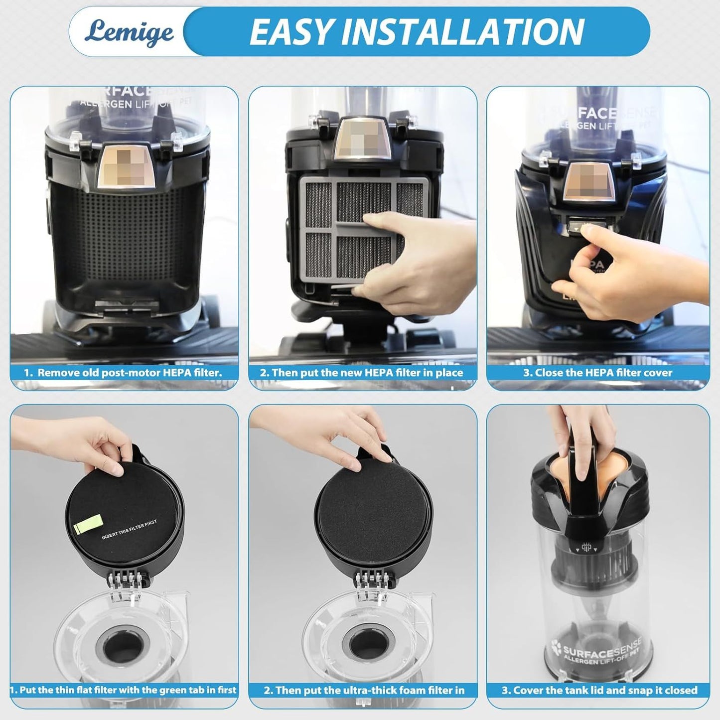 Bissell Pet Hair Eraser Vacuum Replacement Filter Set | Compatible Accessory