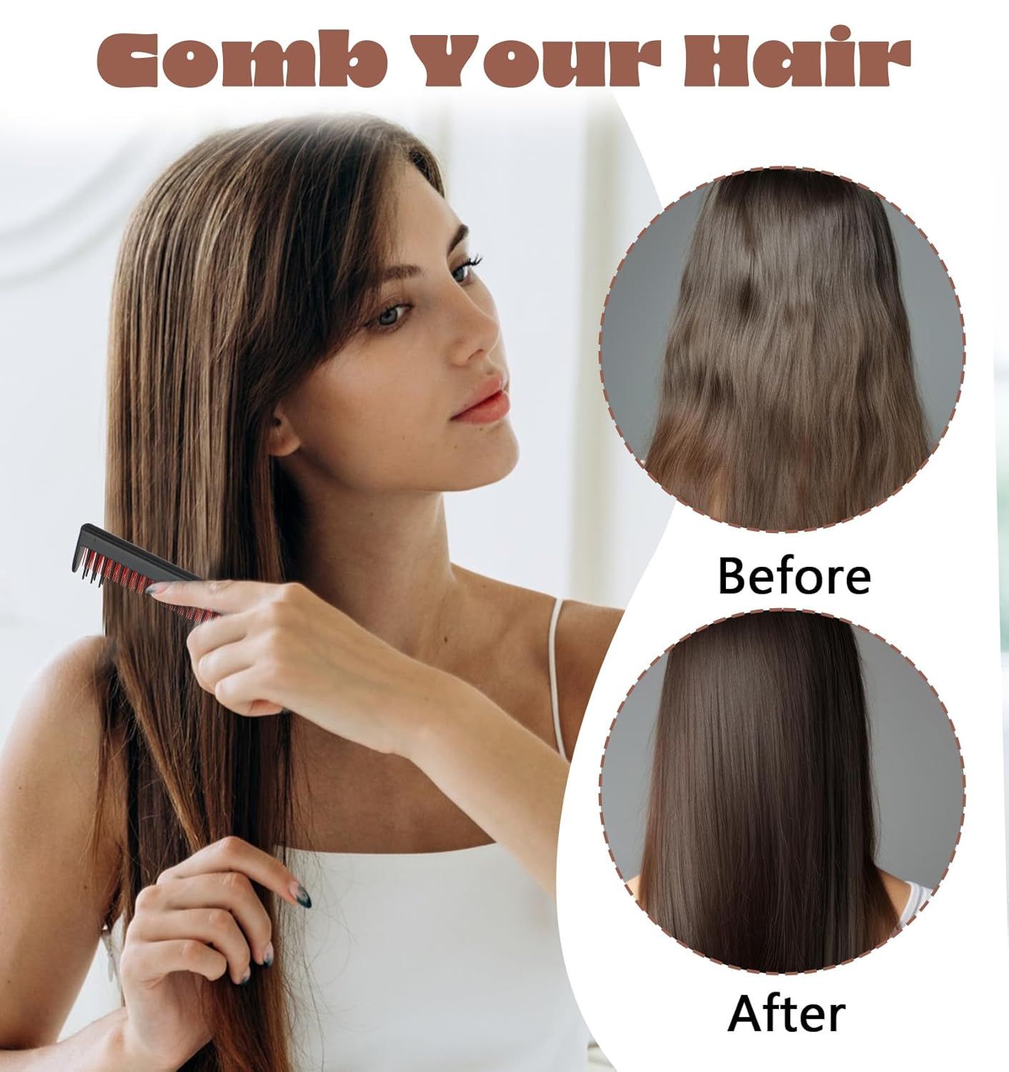 Teasing Combs for Women, 3 Pcs Hair Teasing Comb, Teaser Comb for Women Fine Hair, Slick Back, Volume, Backcombing