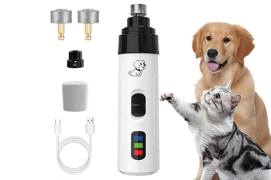 2-Speed Dog Nail Grinder | Super Quiet Rechargeable Electric Trimmer | Small Medium Large Dogs