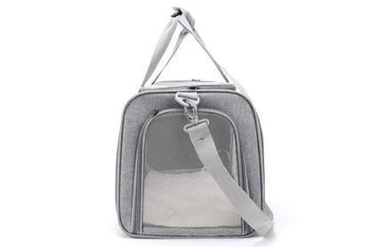 Soft Collapsible Pet Carrier Crate | Travel Bag | Grey