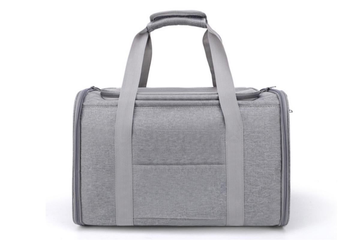 Soft Collapsible Pet Carrier Crate | Travel Bag | Grey