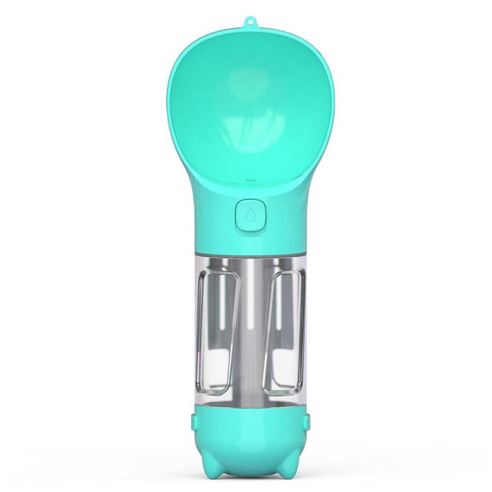 4-in-1 Pet Travel Feeder | Water Bottle Cup & Pooper Scooper | 300ml | Blue
