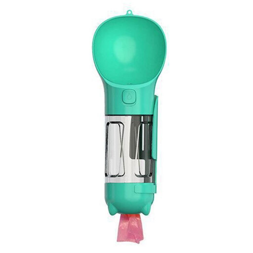 4-in-1 Pet Travel Feeder | Water Bottle Cup & Pooper Scooper | 300ml | Blue
