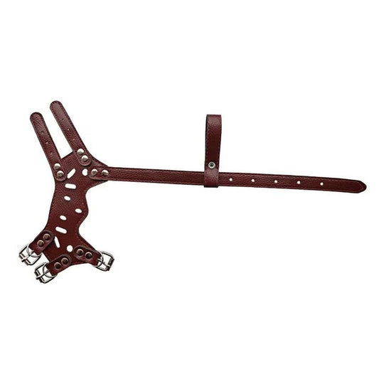 Adjustable PU Leather Dog Muzzle | Brown